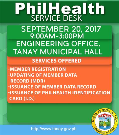 philhealth tanay rizal|Philhealth Service Desk every Wednesday @ Tanay Mun. Bldg..